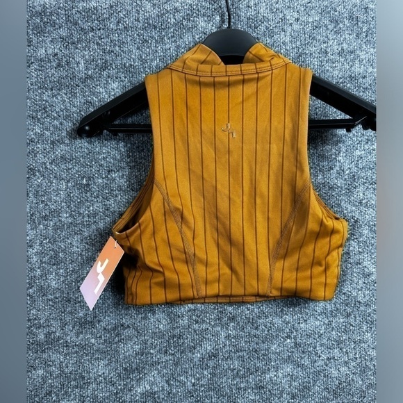 Women’s brown Pinstripe JoyLab Zip Up Collared Brami Top - Size small - NWT - Picture 2 of 2